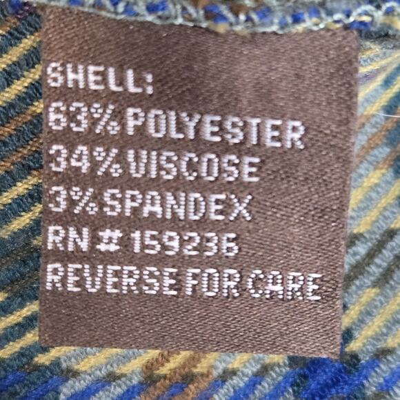 J Mclaughlin Yara Olive Plaid Pants Women 4 Straight Leg Crop Green Blue Stretch - Picture 8 of 12